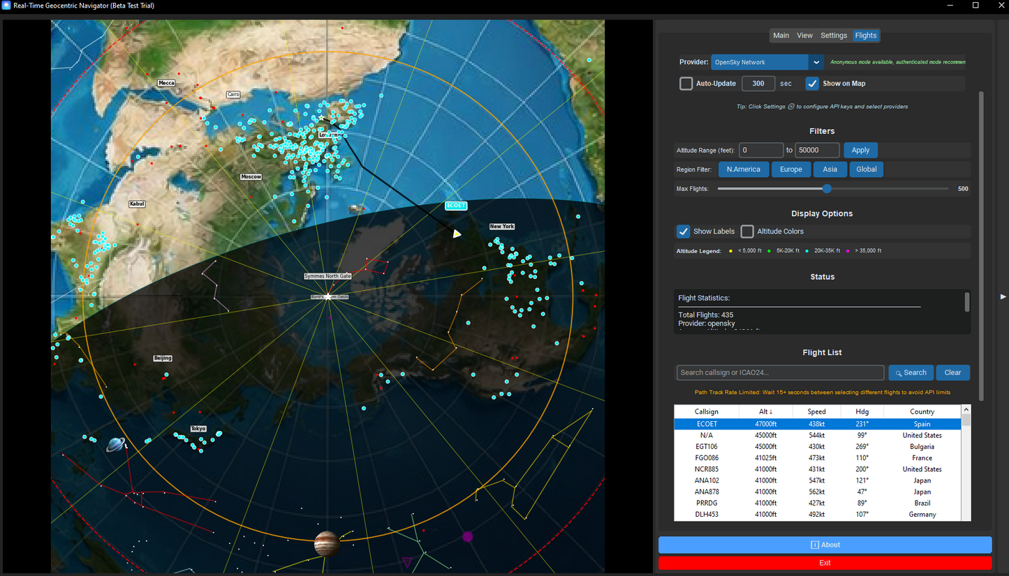 Real-Time Geocentric Navigator Beta Test