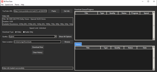 8K FlowTube Window